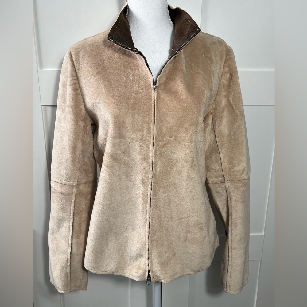 Velvet by Graham & Spencer Faux Suede Tan Jacket Large